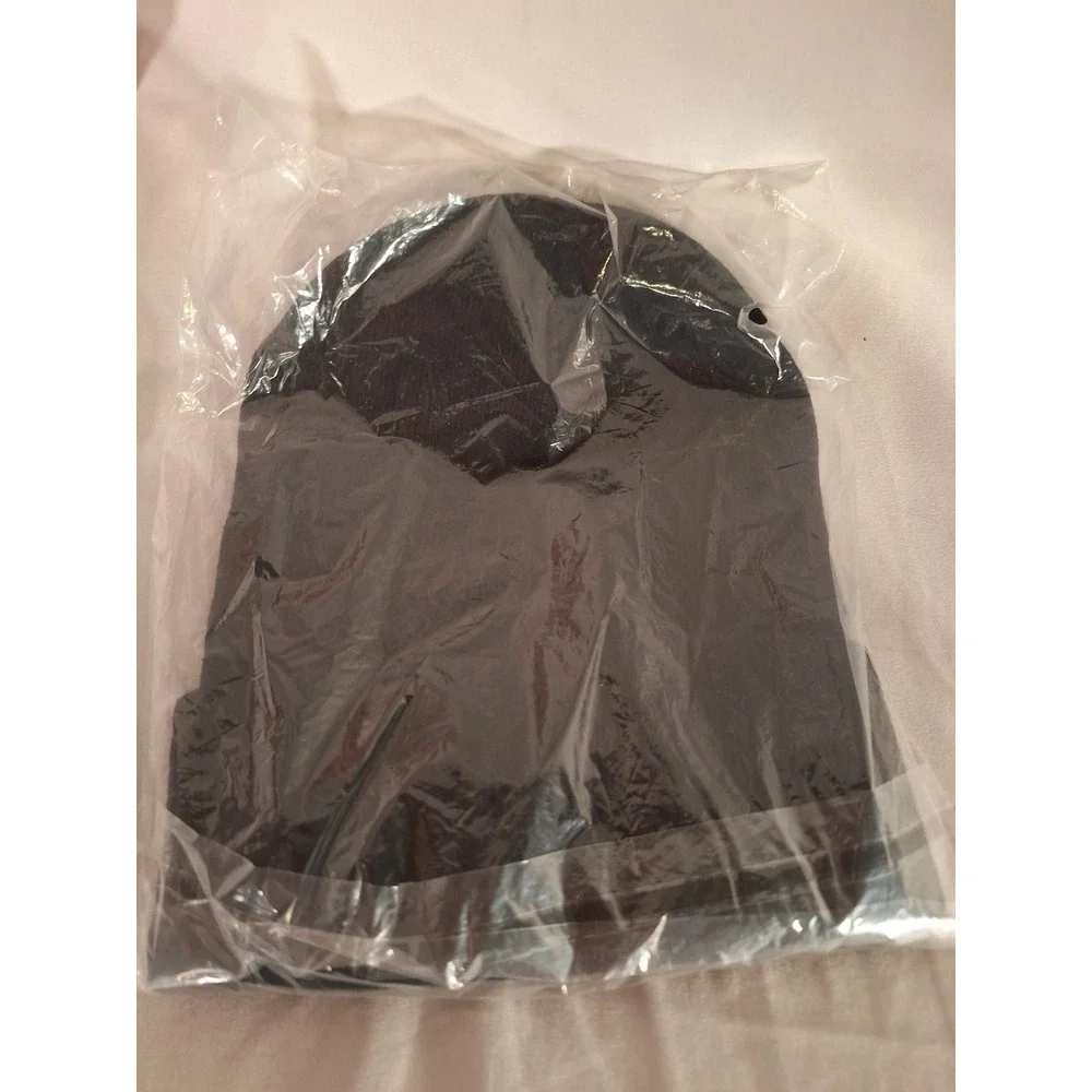 Kroger Black Cuffed Beanie Knit Hat White Embroidered Logo KR5004BK New NS